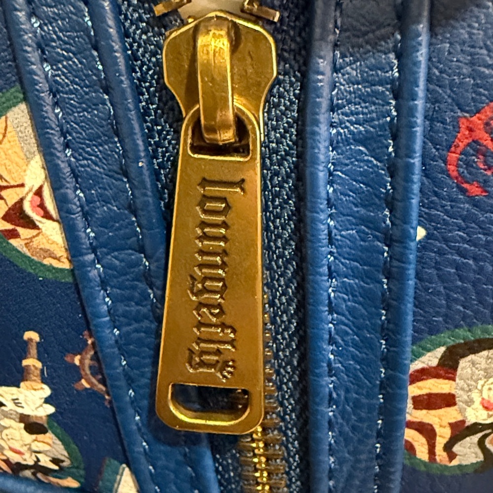 Loungefly Navy Mickey Ear Mini Backpack with Maroon Bow - Picture 8 of 9